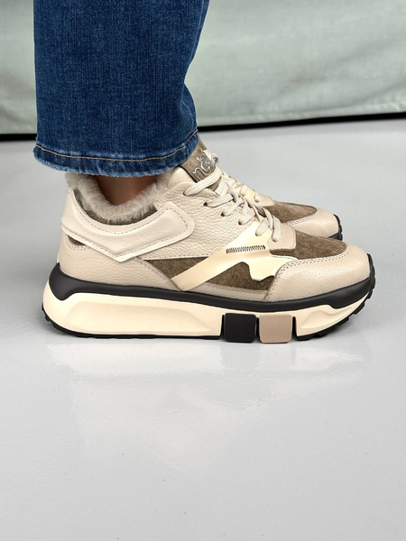 Кроссовки зимние NilaNila NO9455 BEIGE